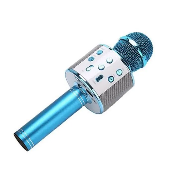 ZF07363-Microphone Karaoke Sans Fil,Karaoké Microphone Bluetooth 4 en 1 Portable pour Enfants-Adultes Chanter Cadeau Bleu
