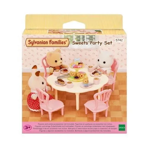 La table du goûter - SYLVANIAN FAMILIES - 5742 - Set de table avec chaises, vaisselle et pâtisseries-1