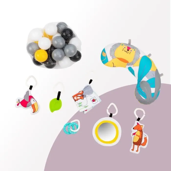 MoMi BESTO - 3en1 - Tapis d'Eveil Bebe - Arche à jouets - Sensoriels jouets - Photomat-2