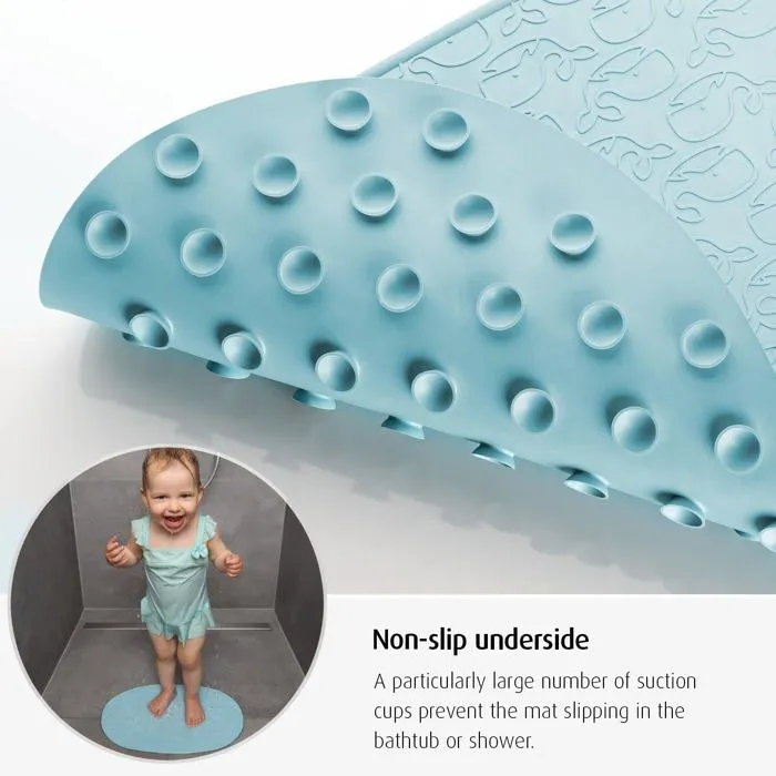 Tapis de bain Reer - 76023 - MyHappyBath Mat Tapis de bain pour bebe avec surface antiderapante Motif baleine 42 x 25 cm-2