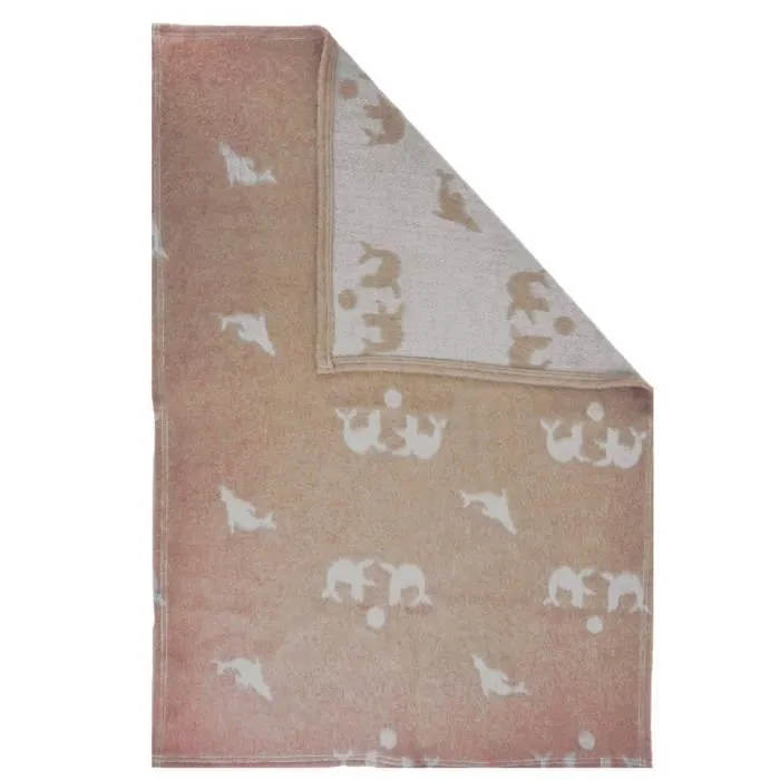 Couverture chaude pour enfant motif animaux marins Vieux rose 80x100 cm-0