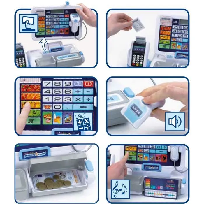 Jouet de caisse enregistreuse électronique avec tablette amovible - KLEIN - Diverses fonctions-3