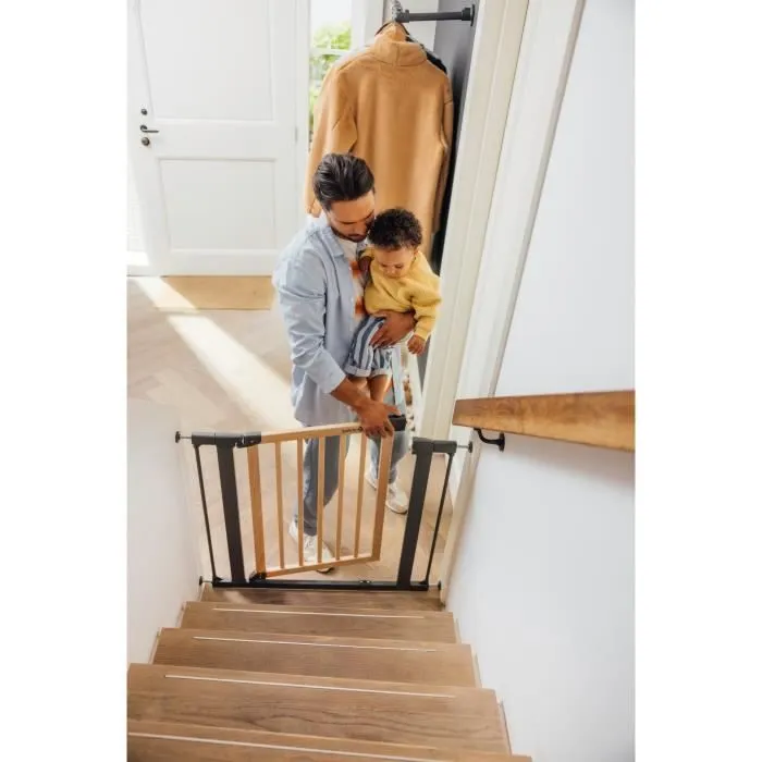 SAFETY 1ST SIMPLY CLOSE WOOD & META, Pression, 73-80 cm (Max. 94cm), sans vis ni perçage, Ouverture d'une Main, Bois et Graphite-6