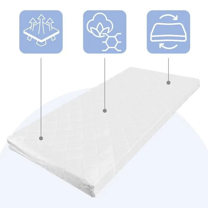 Matelas bébé lit de voyage matelas 200 x 90 x 9 cm matelas de voyage pour lit bébé matelas en mousse matelas enfant-2