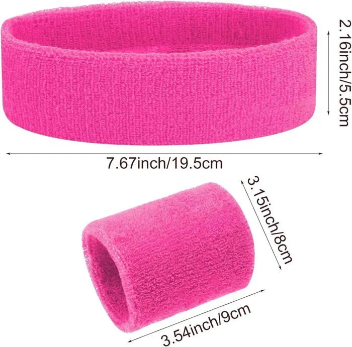 Trixes - FSA001 - 3PCS Ensemble de Bandeau Rose - Accessoire de déguisement Fantaisie - Ensemble Bandeau et Bracelet-2