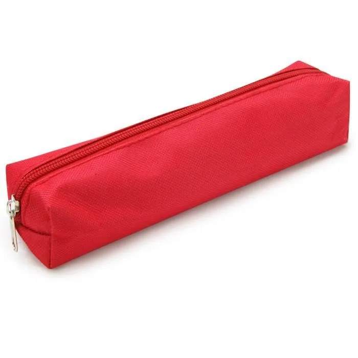 Trousse à crayons - WAYTEX - 931273RG - Polyester souple - Fermeture zippée - Rouge uni-0