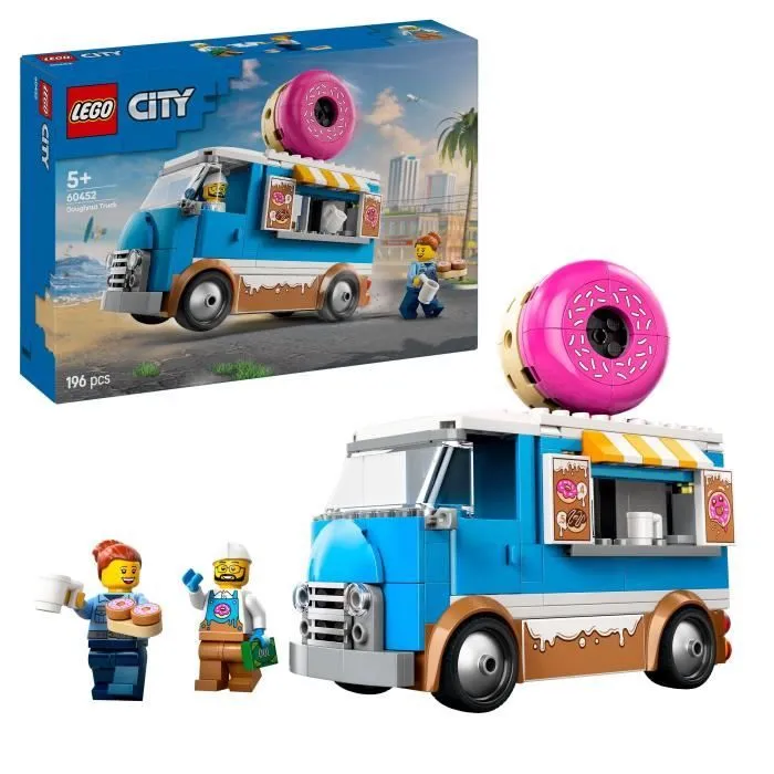 LEGO City 60452 Le food-truck de donuts - Jouet de construction pour garçon dès 5 ans-0