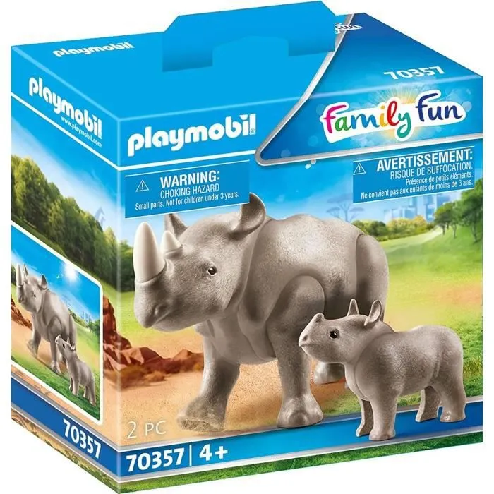 PLAYMOBIL - 70357 - Rhinocéros et son petit-0