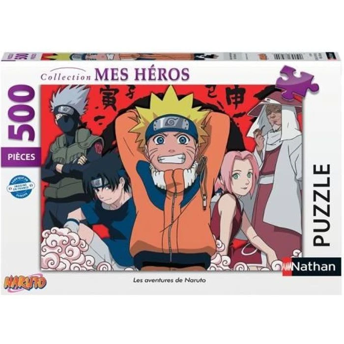 Puzzle 500 pièces - Nathan - Les aventures de Naruto - Dessins animés et BD-0