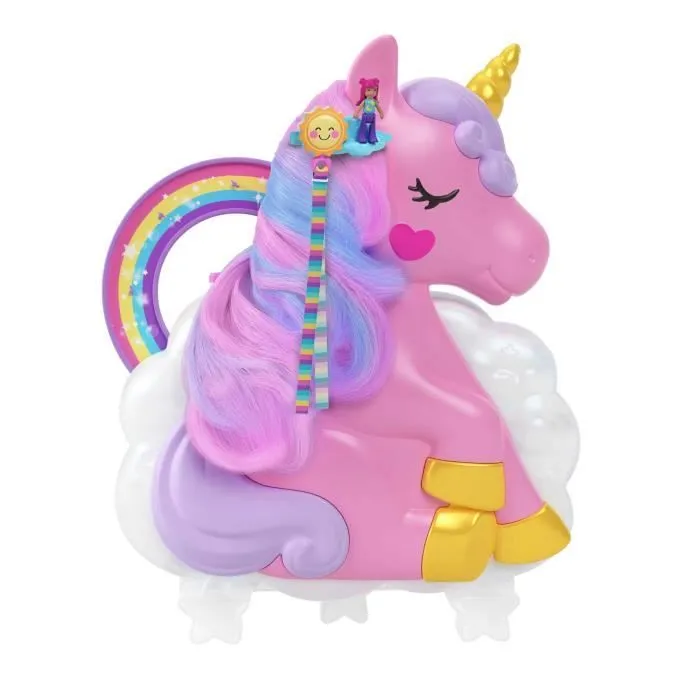 Polly Pocket Mini-univers-Salon de coiffure Licorne arc-en-ciel HKV51-3
