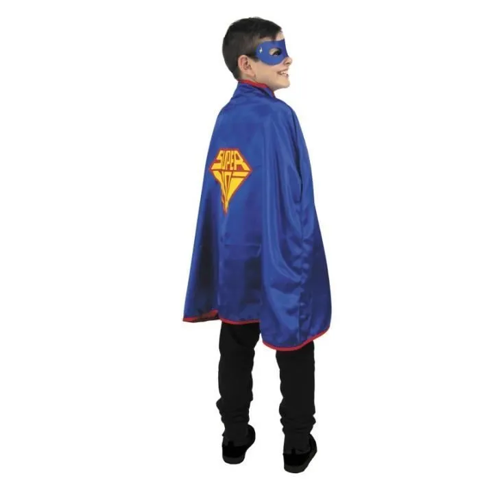 Déguisement Cape Super héros avec masque - PARTY PRO - 90892 - Enfant - Blanc - Mixte-0