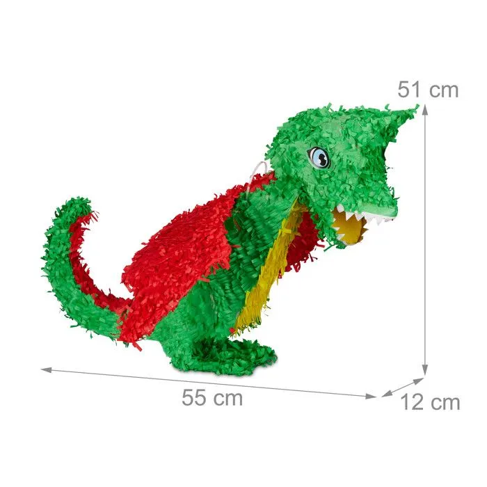 Piñata - Relaxdays - Dragon coloré - Décoration anniversaire - Remplissable - Mixte-3