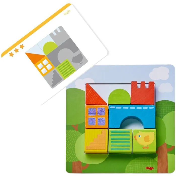 Haba - 306292 - Puzzle en bois - Jeu de formes et couleurs - Le carre des animaux - Jeu educatif - 2 ans et plus --0