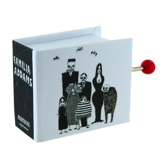 La famille Addams - Générique - Boîte à musique à manivelle en carton en forme de livre avec mécanisme musical de 18 notes-3