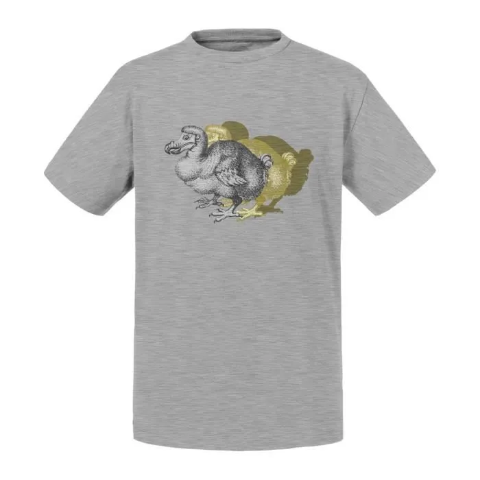 T-shirt Enfant Gris Dodo Oiseau Planches Biologie Illustration Ancienne-0
