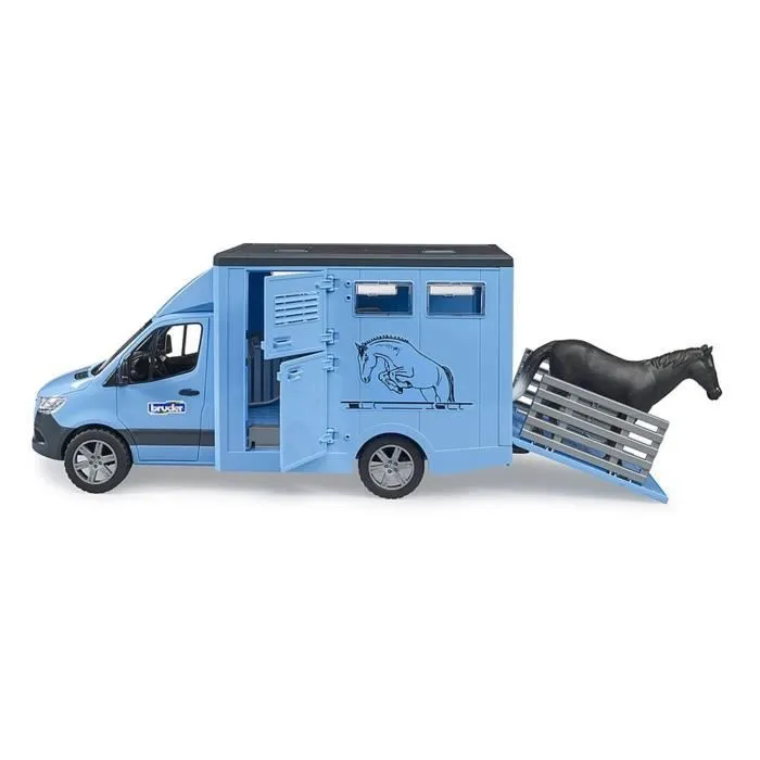 Camion Bétaillère - BRUDER - Mercedes Benz Sprinter - 1 cheval inclus - Extérieur - 1:16-2