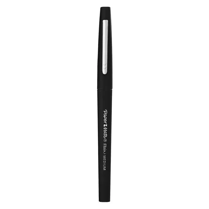 Paper Mate Flair Original - 5 Feutres - Noir - pointe moyenne 0.7 mm, Sous blister-2