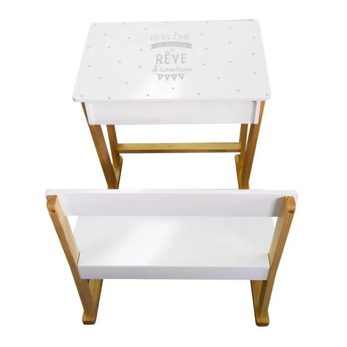 Pupitre d'écriture enfant Autres Beige, Blanc-2