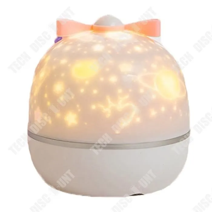 TD® Projecteur veilleuse avec boîte à musique et 6 films de projection 360 Rotation Starry Sky projecteur lampe pour chambre d'enfan-0