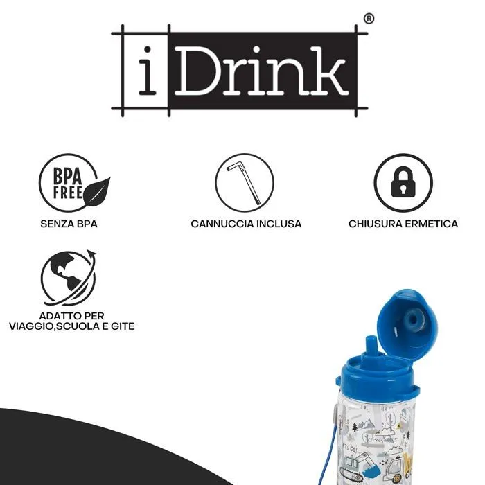 Lunch box - boite a repas I-drink IDRINK(R) - Gourde 400 ml avec paille pour enfant-3