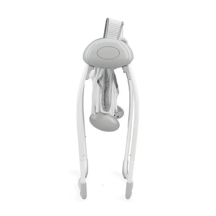 MoMi LISS - Balancelle Bébé Électrique - 5 vitesses de balancement - 8 mélodies - arche à jouets - Gris-2