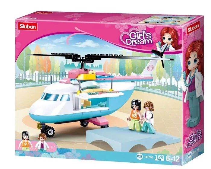 Sluban - M38-B0798 - Girls Dream-Helicopter 163pcs, , Multicolore-0