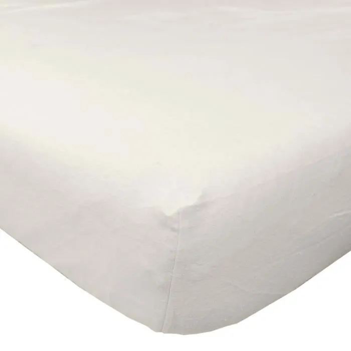 Drap-housse - Homescapes - 150 x 200 cm - Flanelle 180 g/m² - Couleur crème - Bonnet 40 cm-0