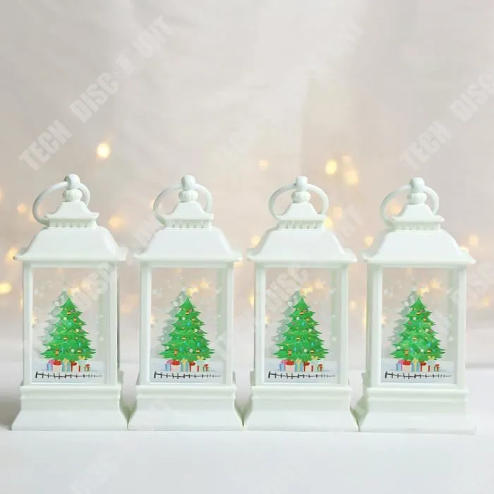 TD® Lanterne de neige du père noël, pendentif d'arbre de noël, ornements de fenêtre, fournitures de décoration de noël-3