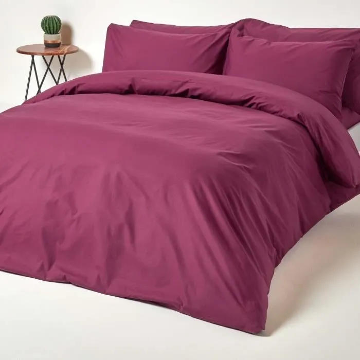Drap-housse - Coton Égyptien - Prune - 150 x 200 cm - Hypoallergénique - Facile d'entretien-3