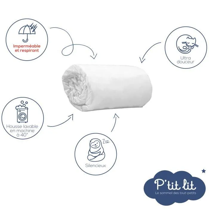 Lot de 2 Protèges Matelas Bébé Bamboo - pour Couffin, Nacelle, Landeau - Alèse Imperméable - Viscose Douce - 40x80 cm-1