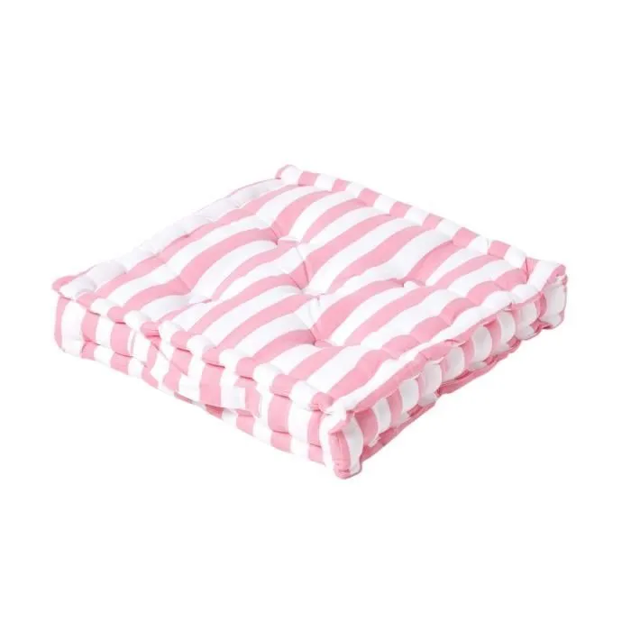 Coussin de sol - Non spécifié - Grandes Rayures - 40 x 40 cm - Rose - Intérieur-0