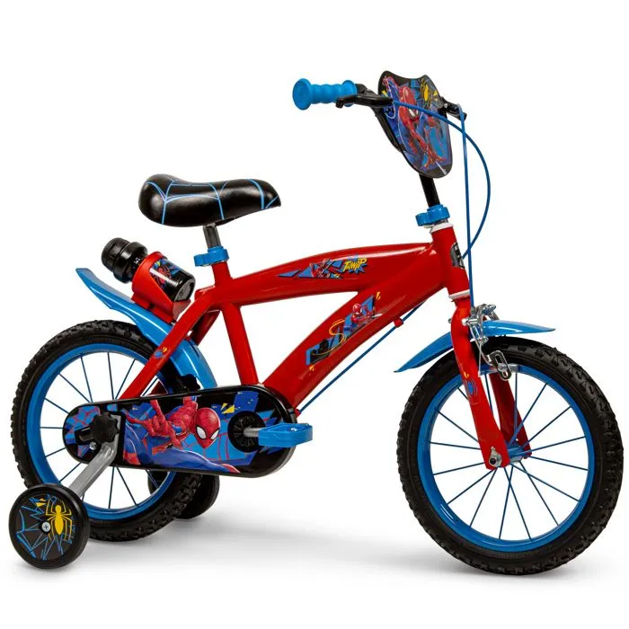 Huffy Marvel SpiderMan Vélo Garçon 14" 4-6 ans Rouge avec Stabilisateurs-0
