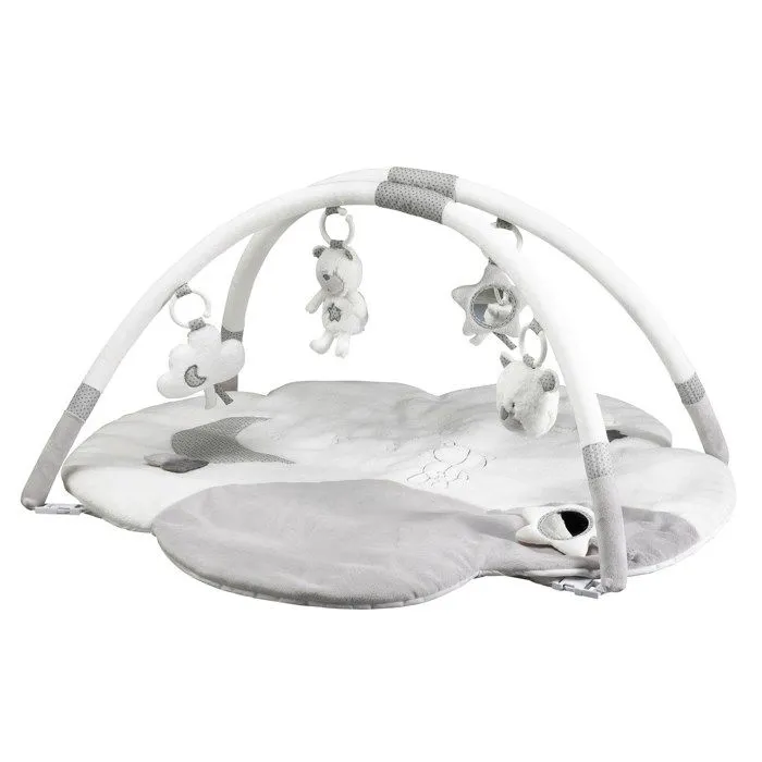 Tapis d'éveil nuage avec arches en polyester blanc-0