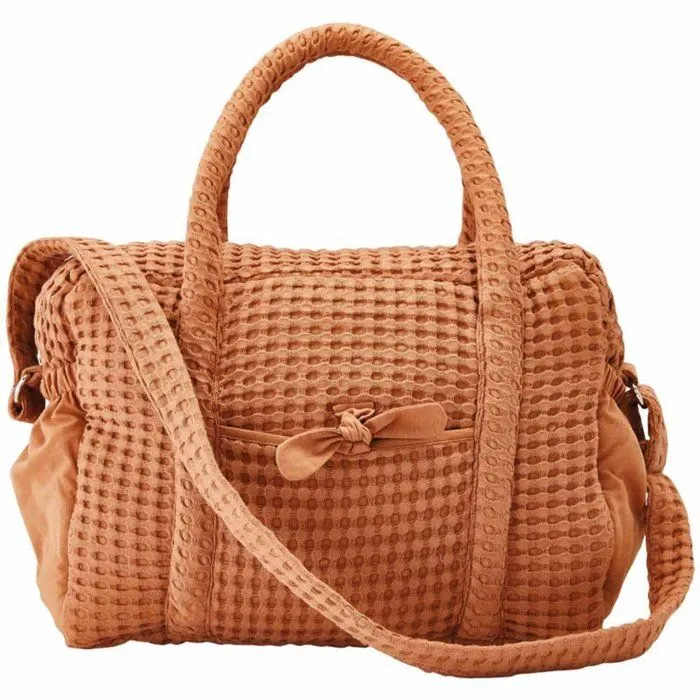 Bb&co - Sac à langer en coton gaufré - Camel - 28 x 42 cm-0