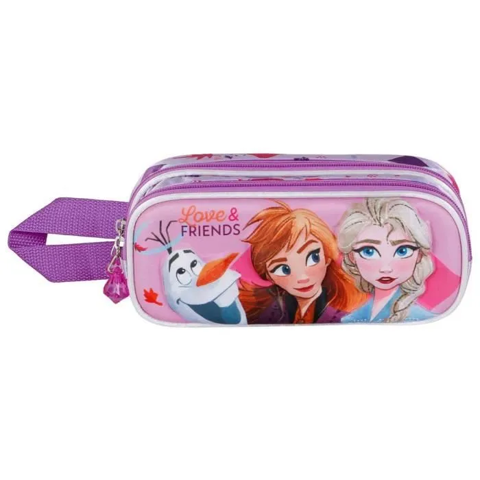 Trousse Double 3D - Disney La Reine des Neiges 2 (Frozen) Friends - Fuchsia - Taille Unique-1