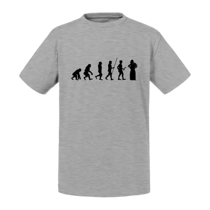 T-shirt Enfant Gris Evolution Cor Français Musique Instrument Musicien-0