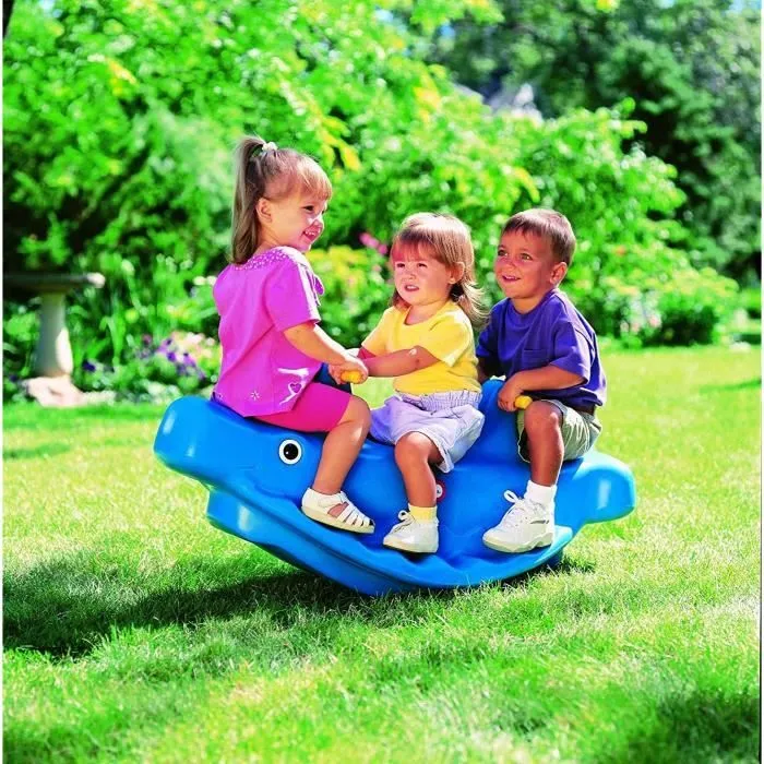 Little Tikes - Baleine Double à Bascule Bleue - Convient pour 1, 2 ou 3 enfants-2