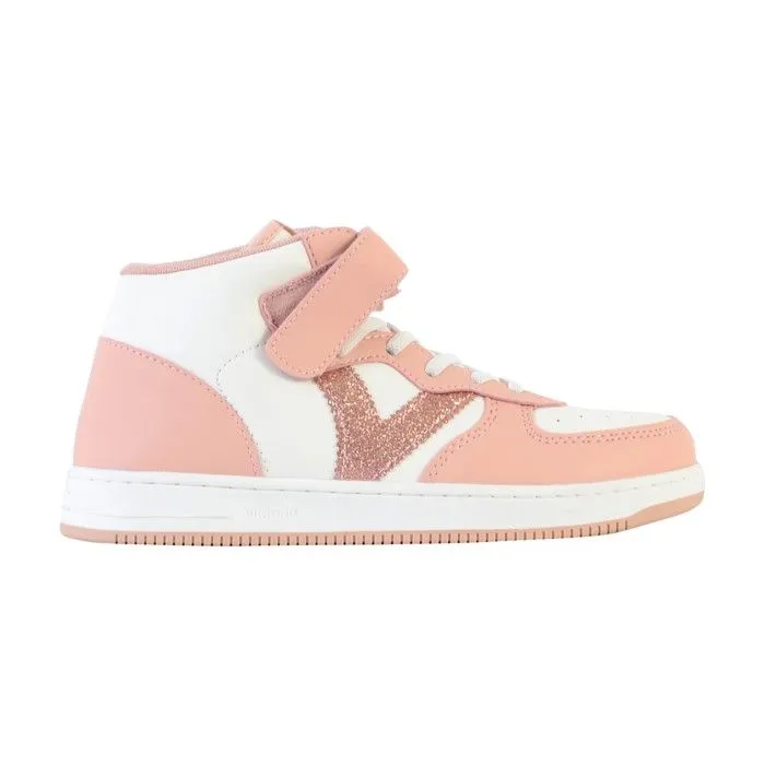 Baskets bébé fille Victoria Tiempo Three-Tone Mid - rose foncé - Lacets - Synthétique-1