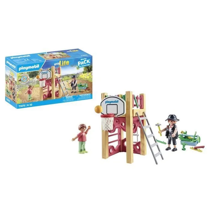 PLAYMOBIL 71475 Charpentier avec tourelle de jeu - My Life - 58 pièces - Jeu de rôle créatif-2