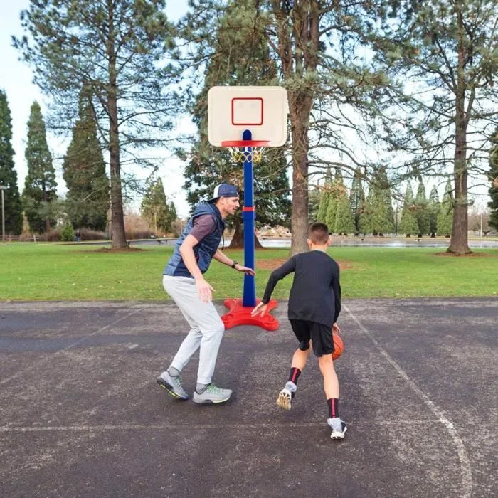 COSTWAY Pannier de Basket-ball, Hauteur Réglable entre 160 à 216 cm, Idéal pour Intérieur et Extérieur, Pour Enfant de 3 Ans et Plus-1