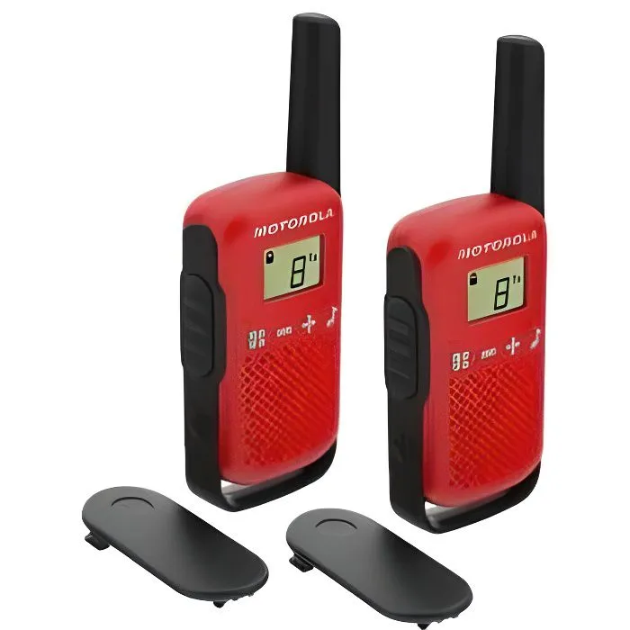 Talkies Walkies Motorola Rouge T42 - Portée 4 km - 16 canaux - Affichage LCD-0