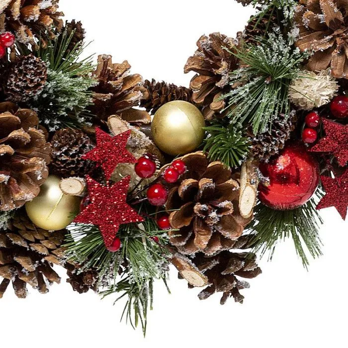 Couronne de Noël "Soir" 50cm Vert & Rouge-1