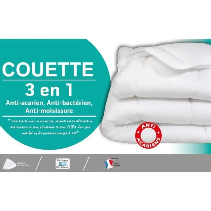 Couette tempérée 3 en 1 - 2 personnes 220 x 240 - MI SAISON - MORTREUX-1
