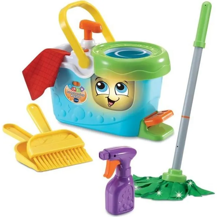 VTECH - 1,2,3 Imite-Moi - P'tit Chariot de Ménage Magi'clean - Jouet d'Imitation Enfant-0