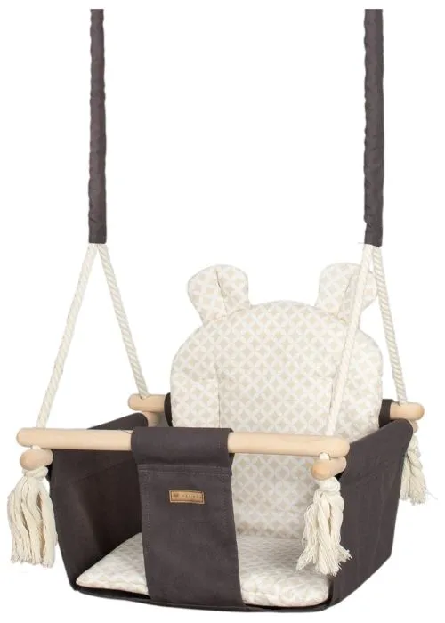 Balançoire bascule confortable pour enfants en bois coton terrasse jardin maison15-2