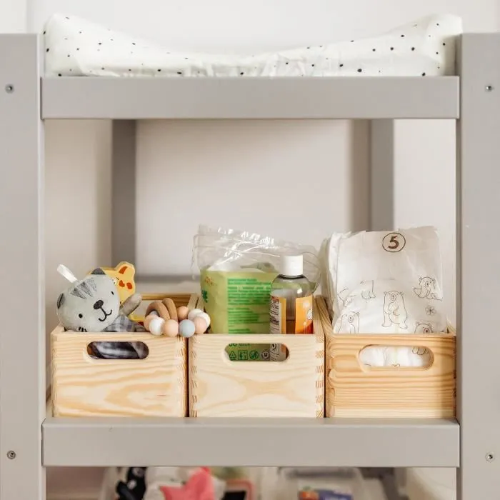 Boîte de rangement - Creative Deco - Lot de 3 - Bois de pin - 19,5 x 15 x 10 cm - Beige-1