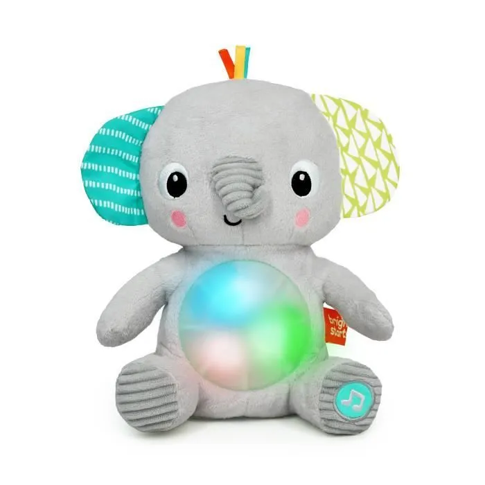 BRIGHT STARTS Jouet peluche éléphant Hug-a-Bye Baby, sons et lumières-0