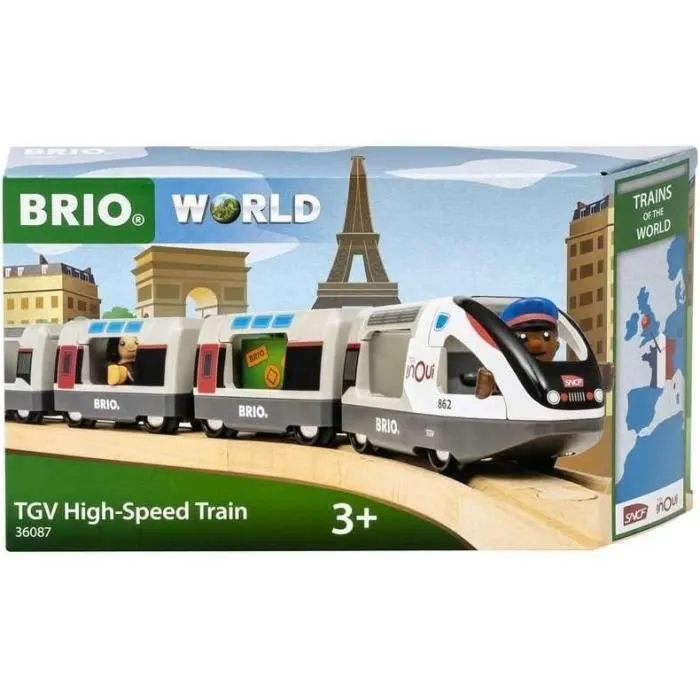 Train TGV INOUI SNCF - BRIO - Circuit en bois - dès 3 ans - 36087-0