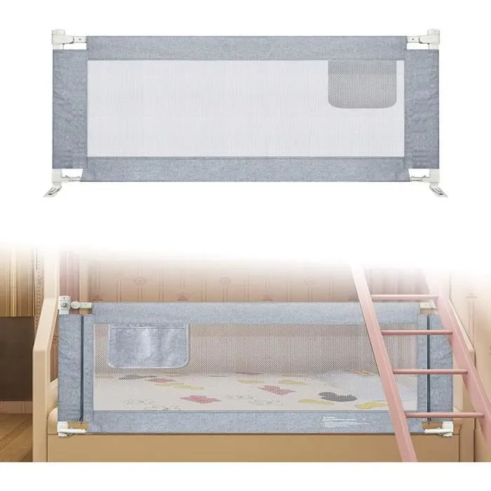 LARS360 Barrière de lit pour enfant - 180 cm - Pour lit de famille et lit d'enfant - Protection contre les chutes-0