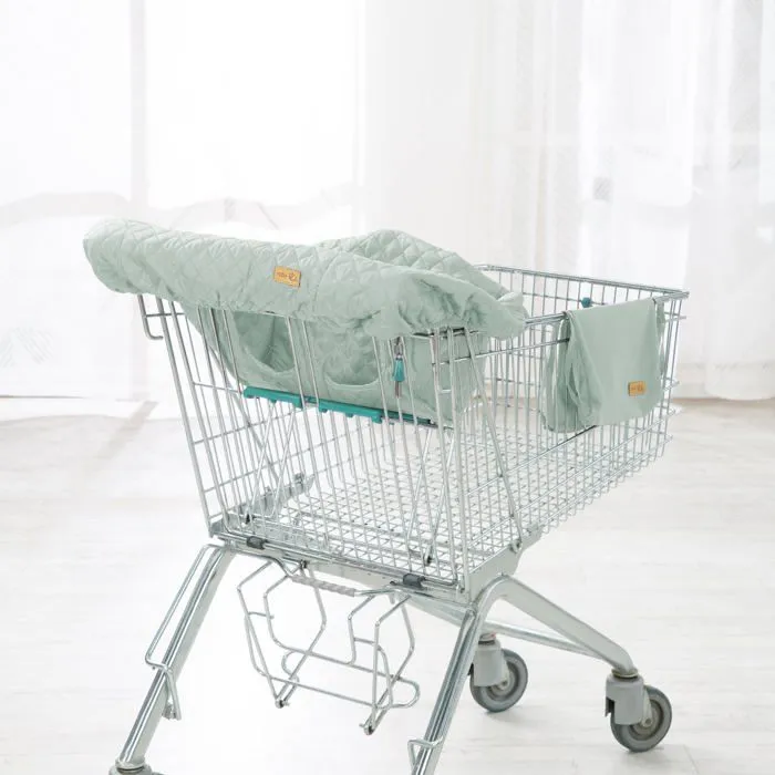 Protège Siège Chariot Caddie pour Bébé ROBA Style - Housse de Caddy avec Sac de Transport - Vert Givré-1
